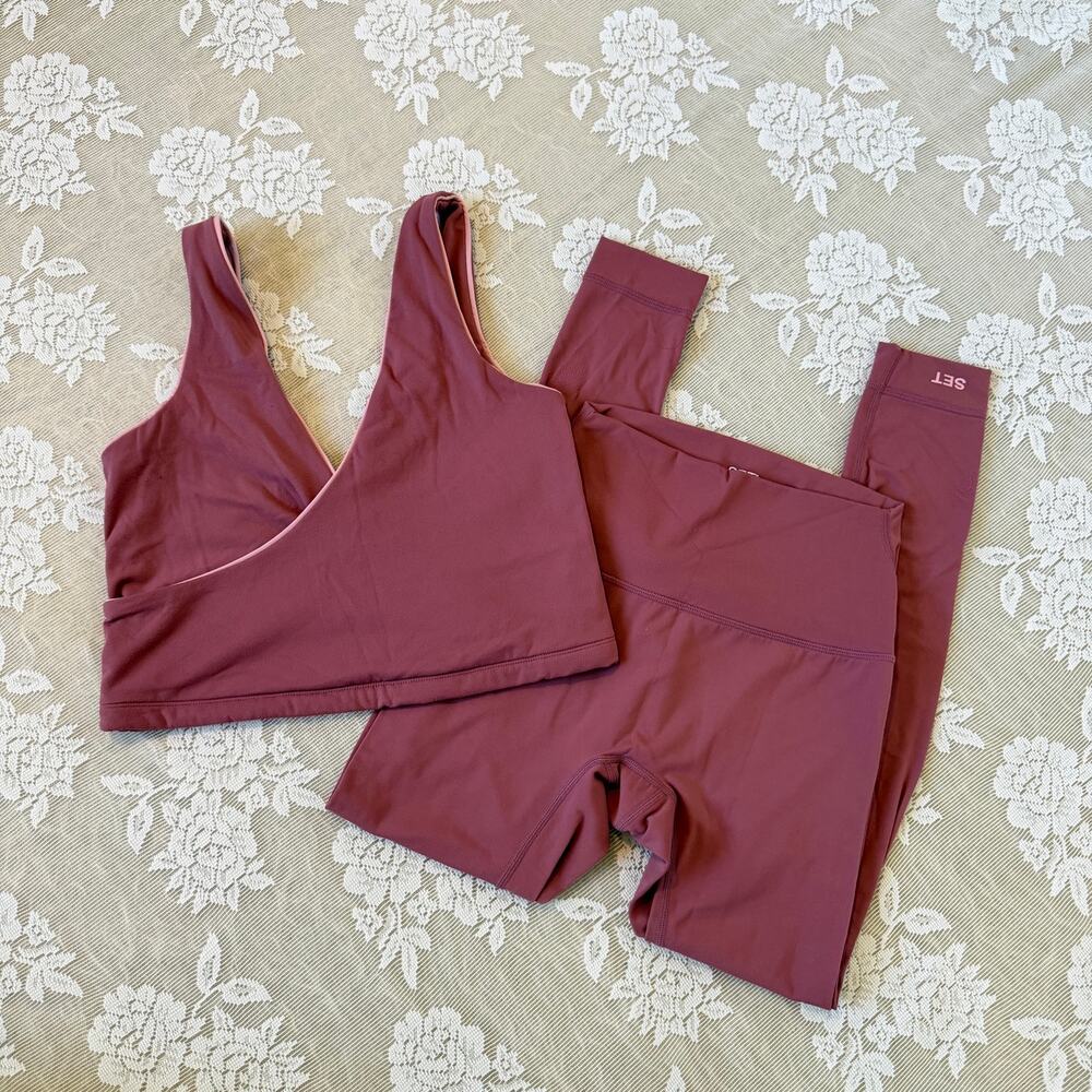 SET Active AirLuxe Matching Workout Set Mauve S/M